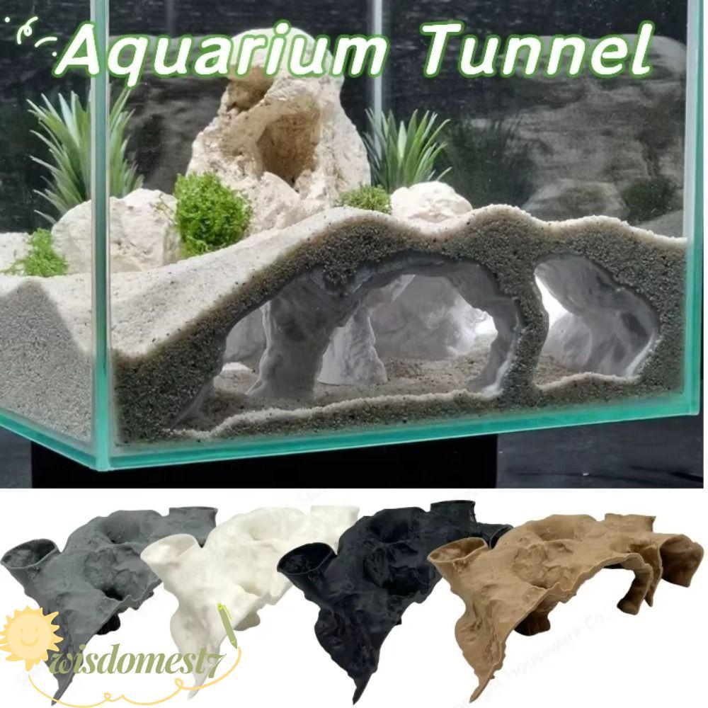 WISDOM Betta Cave, Rest Printing Fish Tank Underground Cave, Durable Safe Fish Nest Leisure Cave Aqu