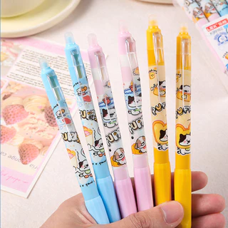 🌈 ยกกล่อง 12 แท่ง!ปากกาลบได้ 0.5 มม.หมึกน้ำเงิน ลายการ์ตูนเยอะมาก ✨ เขียนผิดลบได้ ไม่ทิ้งรอย เครื่องเขียนน่ารัก พร้อมส่ง