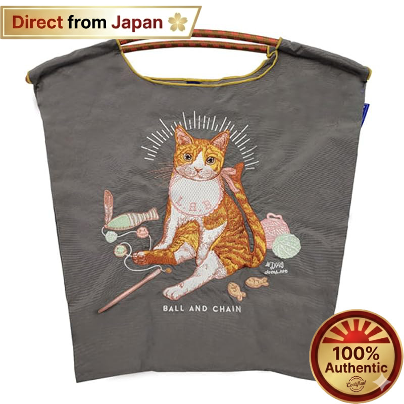 【Made in Japan】
" D.BABY x Mai Kuwahara Collaboration Eco Tote Bag with Embroidery - Ball & Chain De