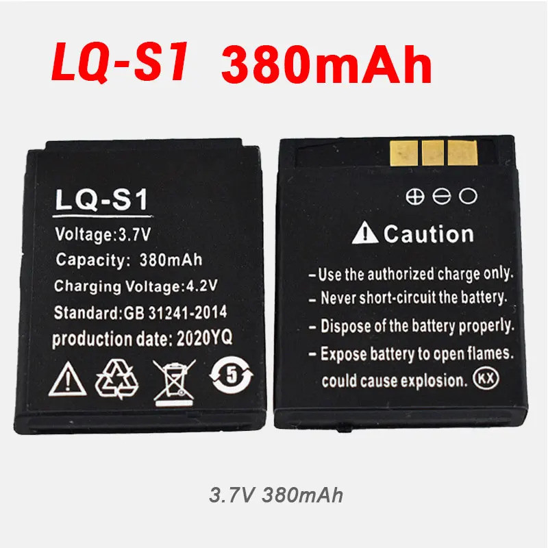380mAh LQ S1 LQS1 แบตเตอรี่ 3.7V สําหรับ Smart Watch DZ09 AB-S1 DJ-09 YX-W9B HKX-S1 KSW-S6 SCX-M9 W8