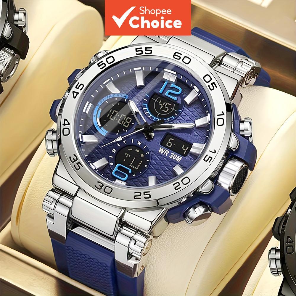 ผู้ชาย LED Digital Sport Watch สายซิลิโคนกันน้ํา Chronograph Alarm Luminous วันที่ของขวัญสําหรับผู้ชาย