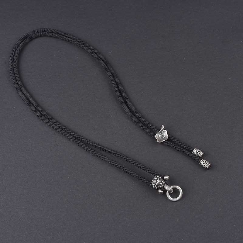 T Thailand Amulet Chain S925 เงินสเตอร์ลิง Amulet Lanyard ทอมือ Amulet CHAIN Retractable All-match ส