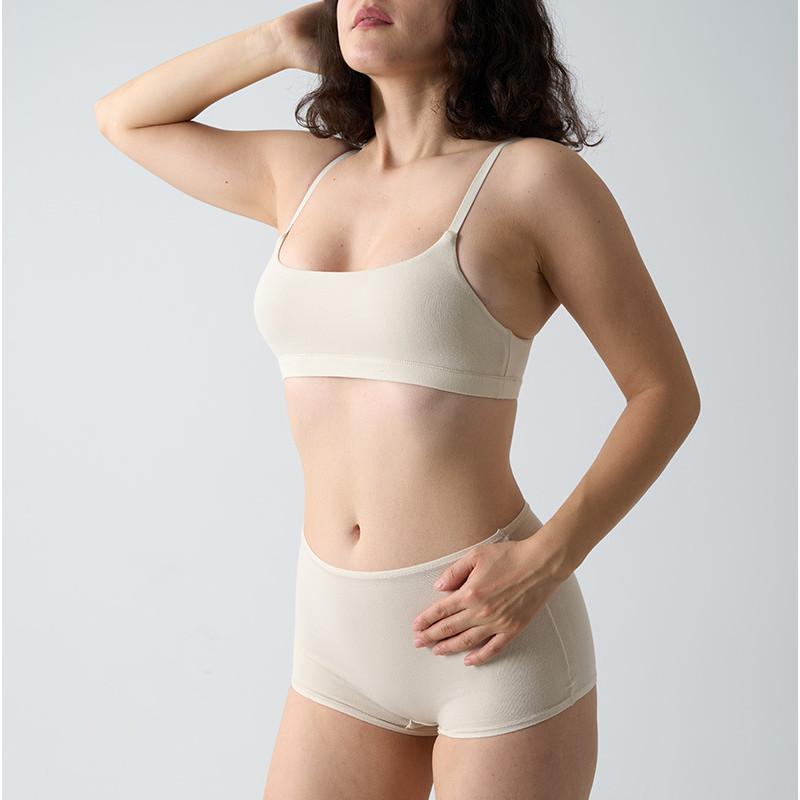 SKIMS SOFT Cotton Bra Short棉无胸垫文胸女棉平裤内衣