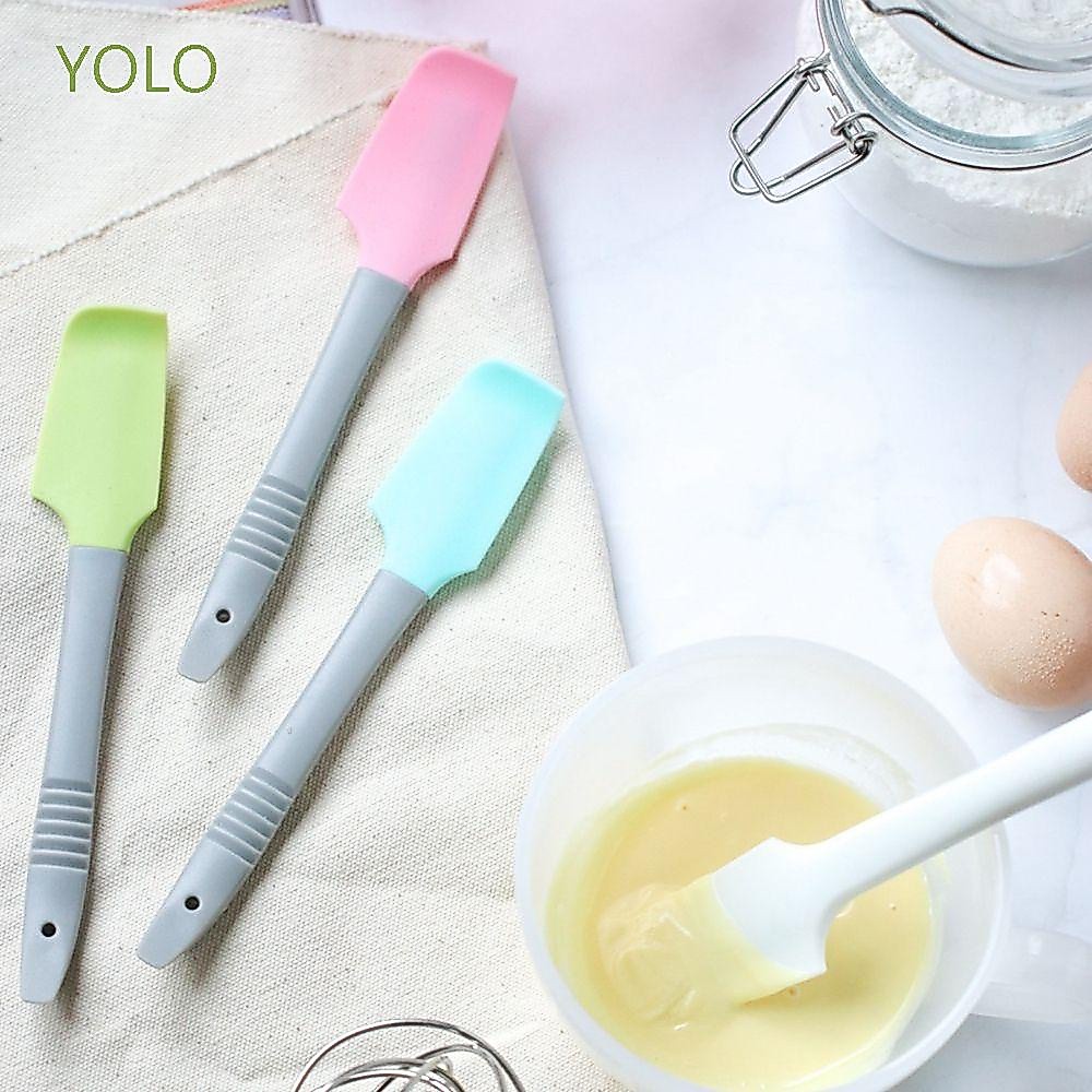 Yolo ไม้พายซิลิโคนขนาดเล็กอุปกรณ์เสริมสําหรับทําอาหารเค้ก 1/3 ชิ้น