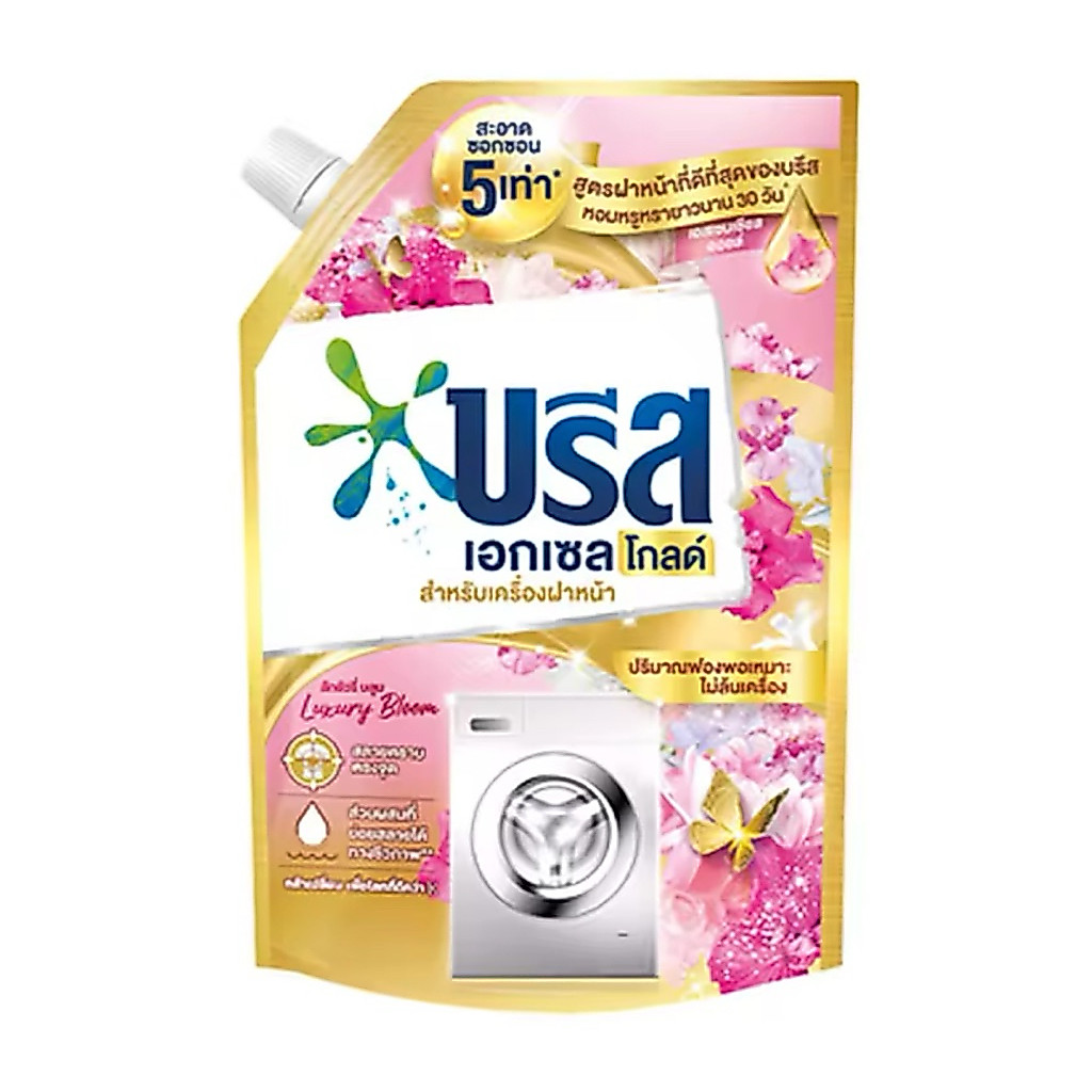 Breeze Excel Gold Liquid Detergent 1500 ML บรีสเอกเซลโกลด์ สูตรเข้มข้น เครื่องฝาหน้า 1500 มล.