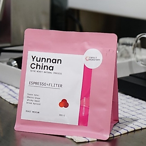 Sweet Roastery เมล็ดกาแฟคั่วกลาง Specialty Yunnan China Pu'er Winey Medium Roast