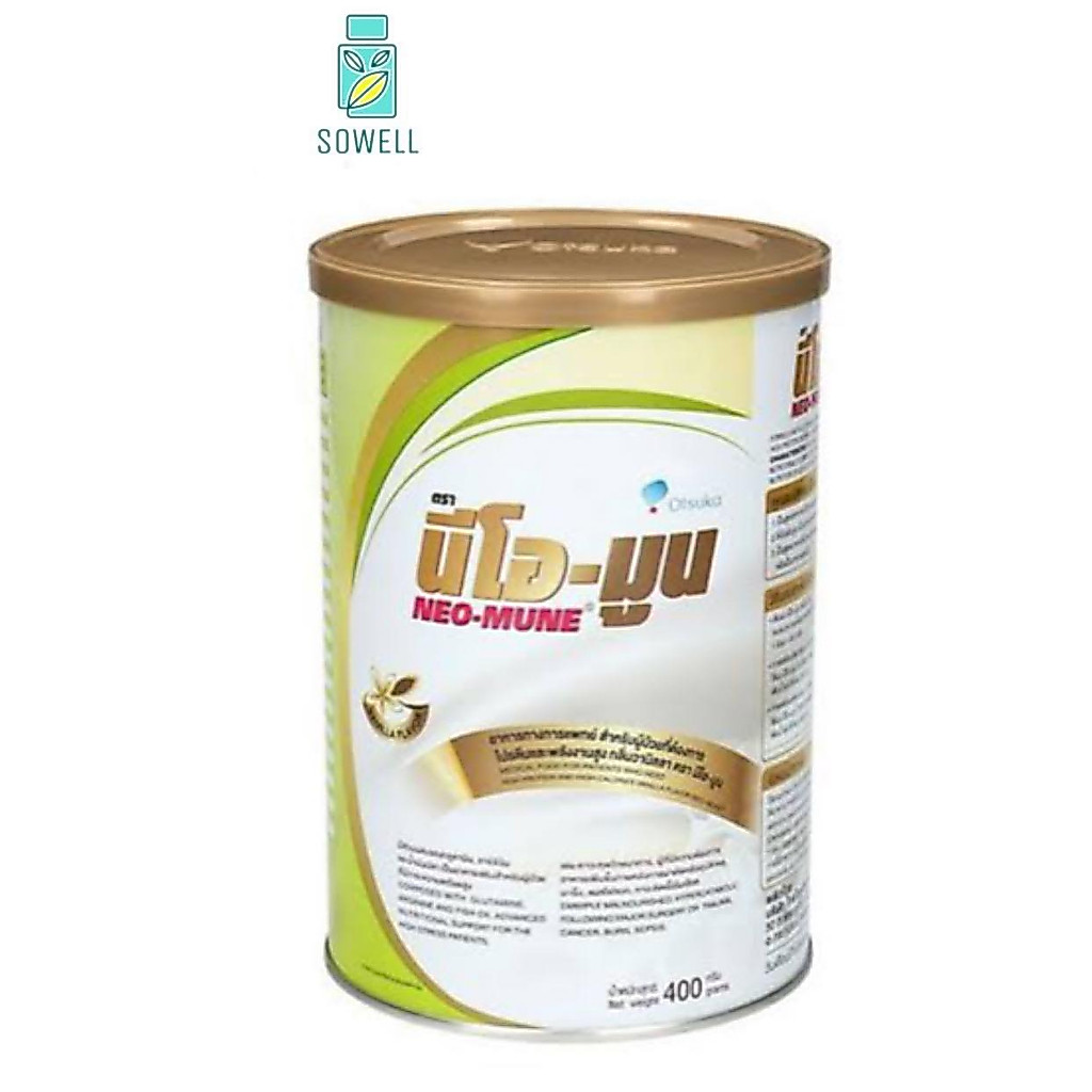 NEO-MUNE Vanilla Flavor 400 g. นีโอ-มูน กลิ่นวานิลลา 400 g. สำหรับผู้ป่วยที่ต้องการโปรตีนและพลังงานสูง