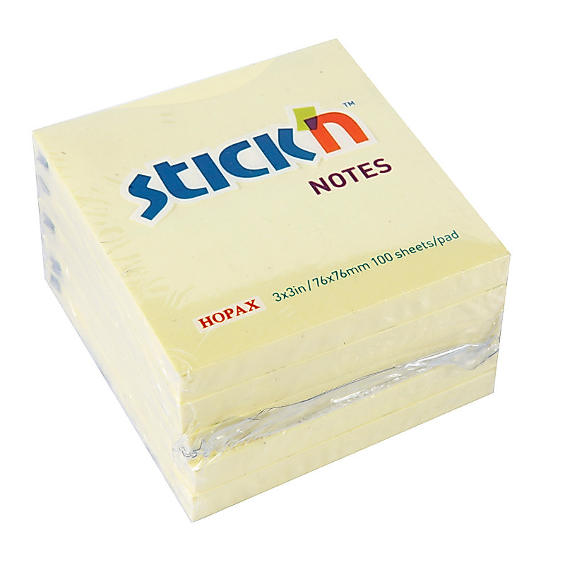Stick'N กระดาษโน้ต 3x3"  รุ่น 21007 สีเหลือง (แพ็ค5เล่ม)
