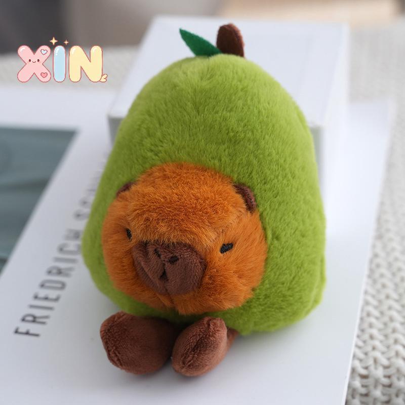 ^N^ น่ารัก Avocado Capybara ตุ๊กตาพวงกุญแจจี้ของเล่นการ์ตูน Kawaii พวงกุญแจสําหรับผู้หญิงสาว Bapa อุปกรณ์ตกแต่งของขวัญ