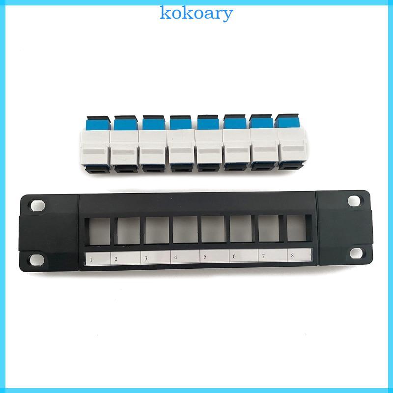KOK 8-Port SC Optical Fiber Patch แผง RJ45 10G พร้อมพลาสติกสี-รหัสติดฉลากสําหรับ T568A และ T568B สาย