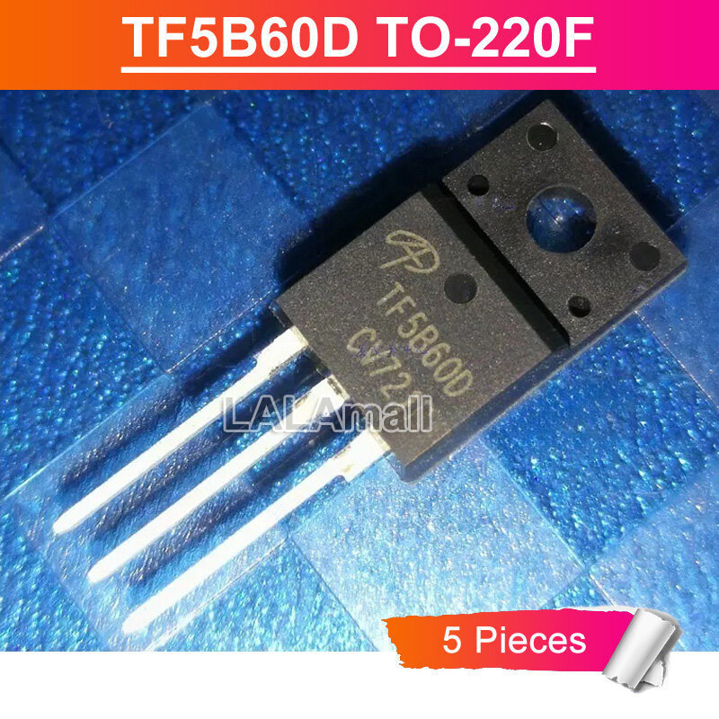 5pcs TF5B60D TO-220F AOTF5B60D TO220F 5A/600V IGBT ทรานซิสเตอร์ใหม่เดิม