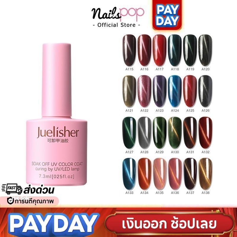 🔥ลดล้างสต๊อก🔥 ยาทาเล็บเจล สีเจล Cat eye แคทอาย แม่เหล็ก Juelisher 7.3ml. ลูกแก้ว ยาทาเล็บ สีแม่เหล็ก