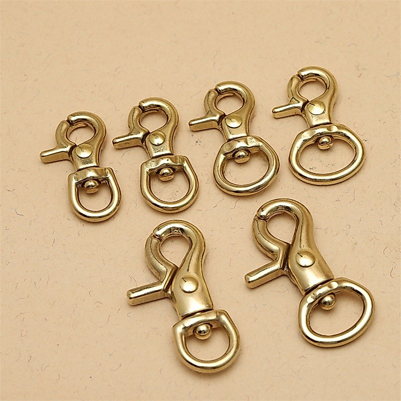 High-end Precision Casting ทองเหลืองลูกสุนัขหัวเข็มขัดญี่ปุ่น Lobster Hook Buckle ทองแดงบริสุทธิ์ Clad Hook DIY Handmade กระเป๋าเดินทางหนังสินค้าอุปกรณ์ฮาร์ดแวร์