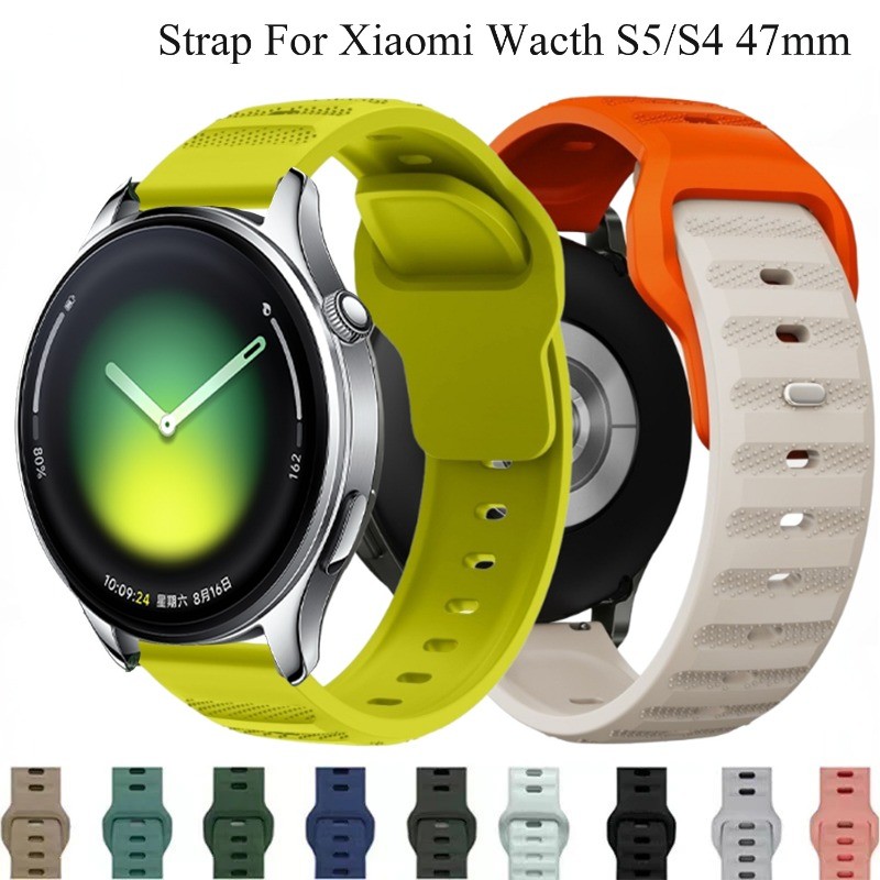 22 มม.ซิลิโคนสําหรับ Xiaomi นาฬิกา S5 46 มม./5 47 มม.สายรัดข้อมือกีฬาระบายอากาศสําหรับ Xiaomi นาฬิกา S4 47 มม./S3/S2/S1/Redmi นาฬิกา 5 Active/5Lite band