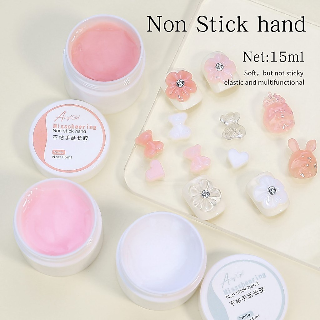 เจลต่อเล็บ Misscheering Acryl Gel แบบใหม่ปั้นได้ไม่ติดมือ เจลปั้นเอนกประสงค์ สี ใส ขาว นู้ด ชมพู 15ml. พร้อมส่งจากไทย
