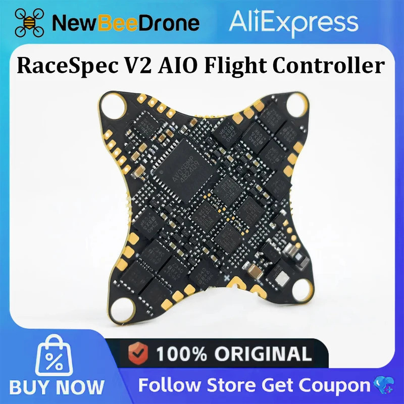 NewBeeDrone RaceSpec V2 AIO Flight Controller ELRS 2.4G พร้อม 25–400mW VTX สําหรับ Hummingbird Whoop