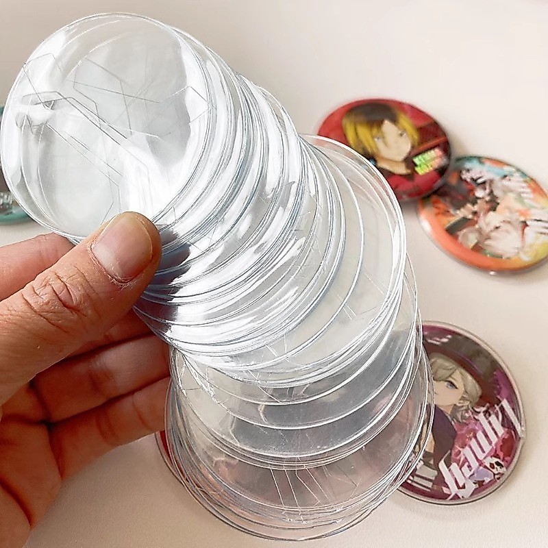 【พร้อมส่ง】ซองใสกันรอยเข็มกลัด Badge✨ | ถุงใสป้องกันรอย ขนาด  63mm / 83mm สำหรับเก็บเข็มกลัดอนิเมะ