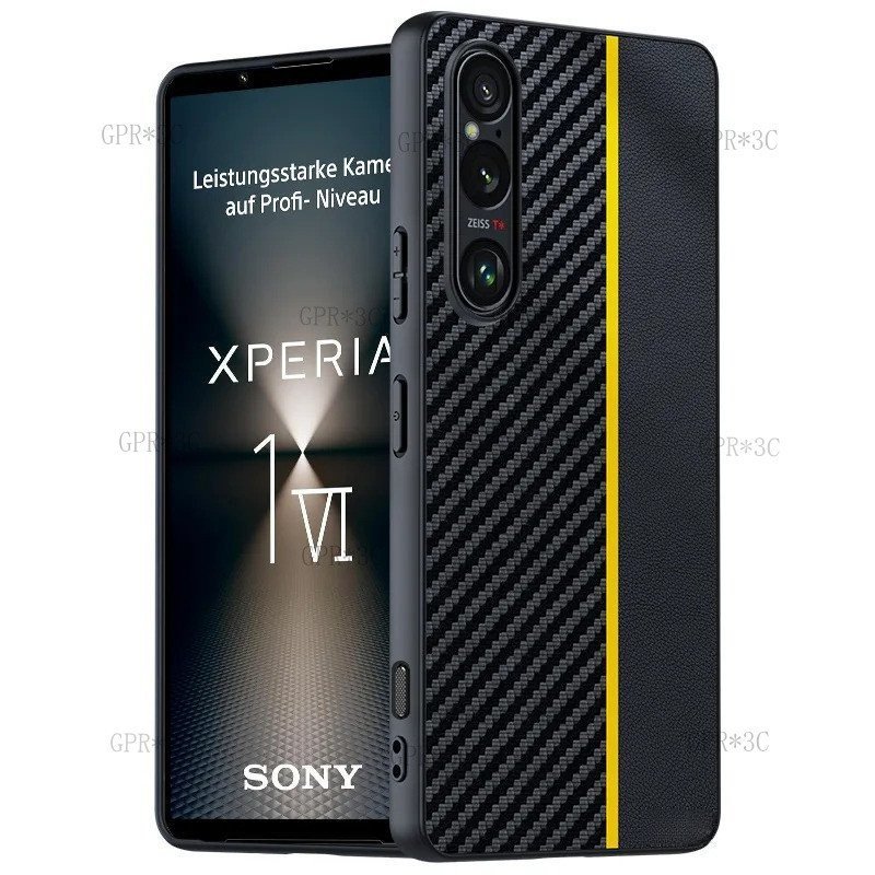เคสสําหรับ Sony Xperia 1-VII 1-VI 10 VI | ประกบกัน คาร์บอนไฟเบอร์เนื้อกันกระแทกฝาครอบป้องกัน | สําหร