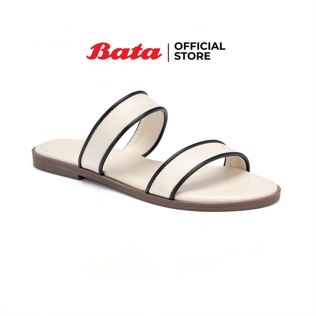 Bata บาจา รองเท้าแตะแบบสวม ส้นแบน แฟชั่น สำหรับผู้หญิง รุ่น JACKIE สีน้ำตาล 5314540 สีขาว 5311540