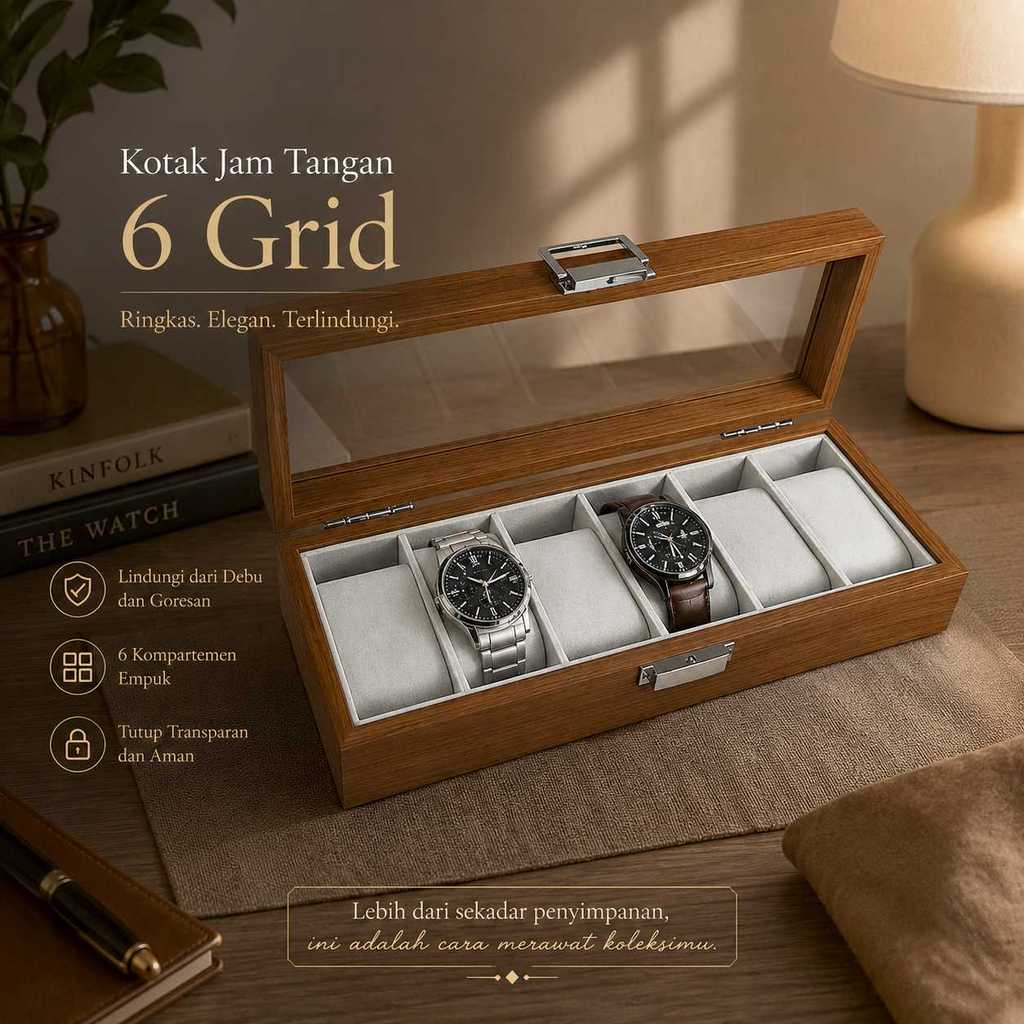 LuWei Watch Storage Organizer กล่องนาฬิกา 6 ตาราง - SKW147