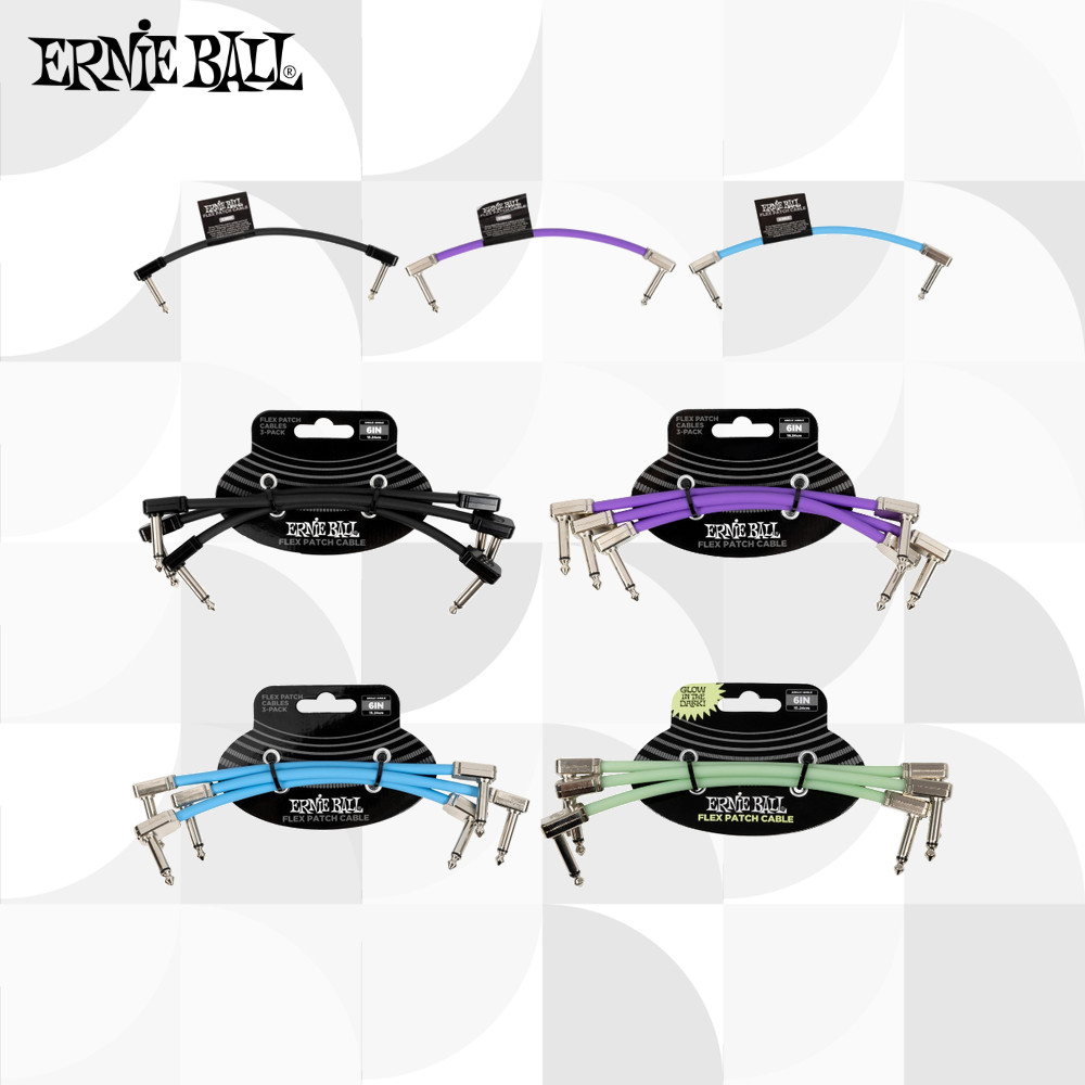 ERNIE BALL Flex Patch Cables 6439/6444/6447/6452/6455/6460/6475 6in/15cm Angled/Angled Guitar/Bass Instrument Cable สายเครื่องดนตรีกีตาร์/เบส【ส่งตรงจากญี่ปุ่น】