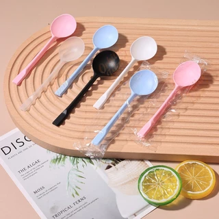 (พร้อมส่ง)100ชิ้น ช้อนกลม 5สี ซีลแยกทุกชิ้น ช้อนขนม วัสดุเกรดอาหาร ทนทาน ช้อนหักยากมากๆ