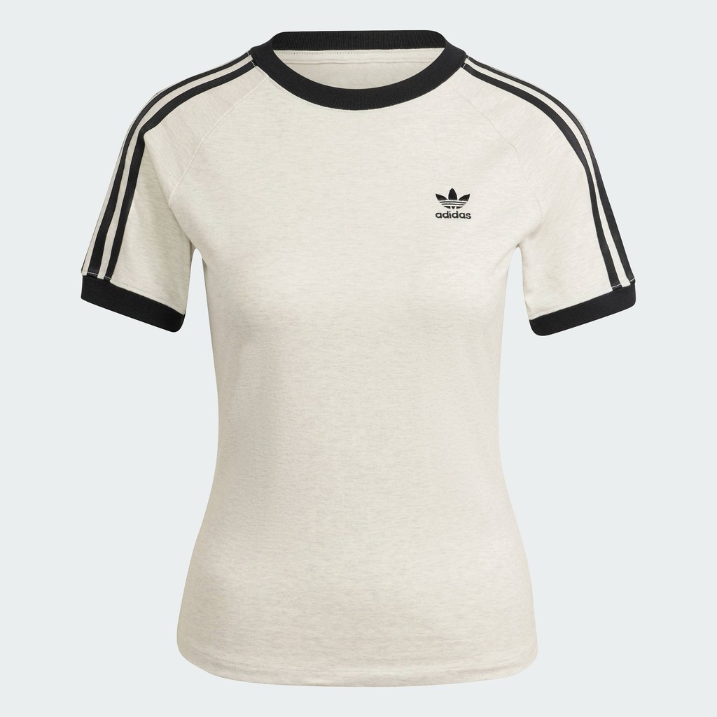 adidas ไลฟ์สไตล์ เสื้อยืดทรงสลิม 3-Stripes Raglan ผู้หญิง สีขาว IR8104
