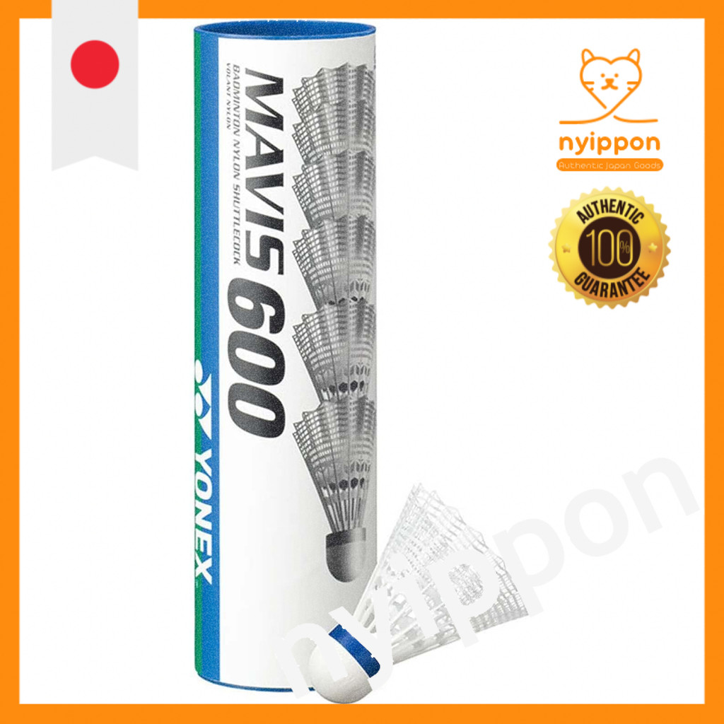 YONEX Mavis 600P Nylon Badminton Shuttlecocks, 6-Pack (S/M)
