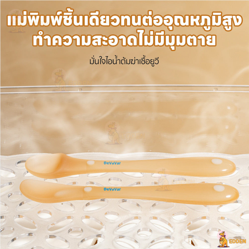 EDDEN ช้อนซิลิโคนเด็ก ช้อนบดผลไม้ ปลอดสาร BPA ช้อนขูดผลไม้ ไม่บาดปาก ช้อนอาหารเด็ก - รูปที่ 7