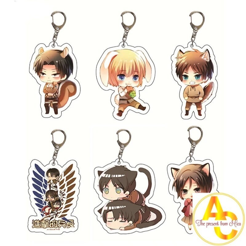 Attack on Titan Levi Eren Mikasa Armin Jean Erwin Reiner พวงกุญแจ