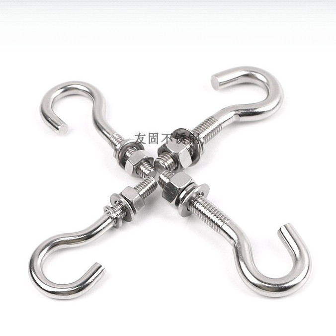 ตะขอสแตนเลส สกรูตะขอสแตนเลส สลักเกลียว M8-M10