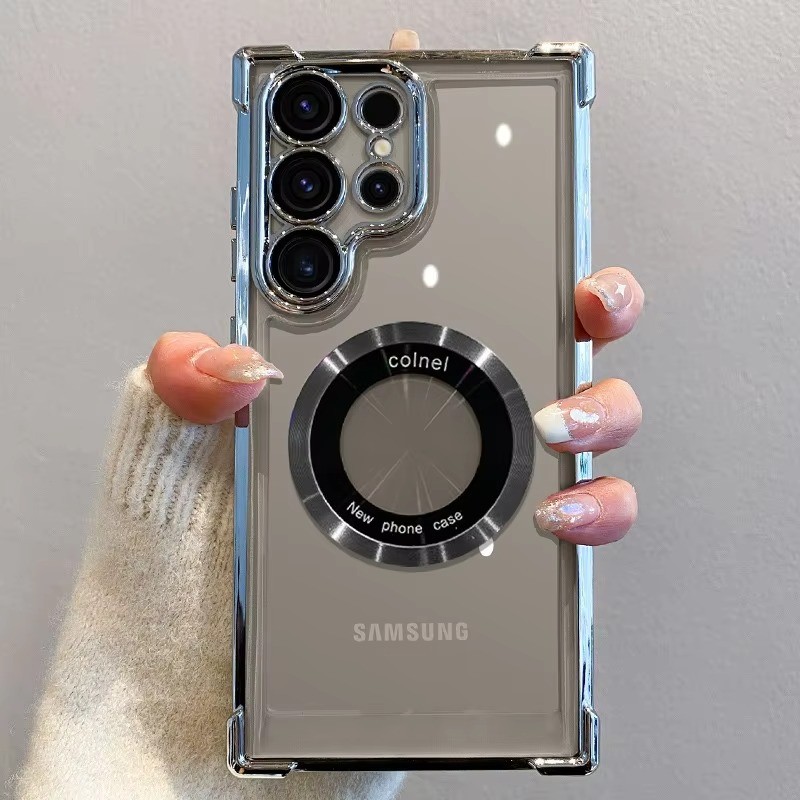 SAMSUNG สําหรับชุบเคสใสสําหรับSamsung Galaxy S25 S24 S23 Ultra S22 Plus S21 S20 FE A36 A35 A34 A55 A54 A53 แม่เหล็กชาร์จไร้สายกันกระแทกฝาครอบป้องกัน