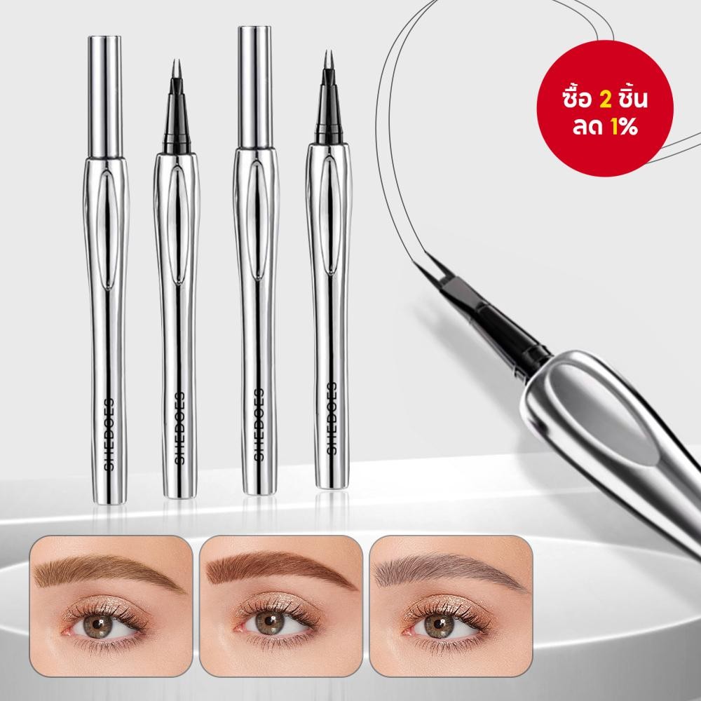 SHEDOES ดินสอเขียนคิ้ว 2-in-1 - กันน้ำ ปลายเรียวและกันเลอะ