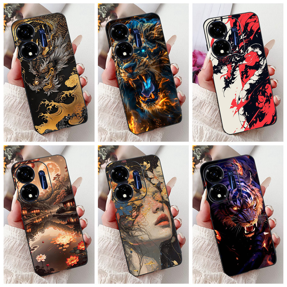 สําหรับ Itel P55 5G P661N P665L A666L A666LN ใหม่ Cool Dragon ภาพวาดปลอก ItelP55 P 55 4G 5G ซิลิโคนน