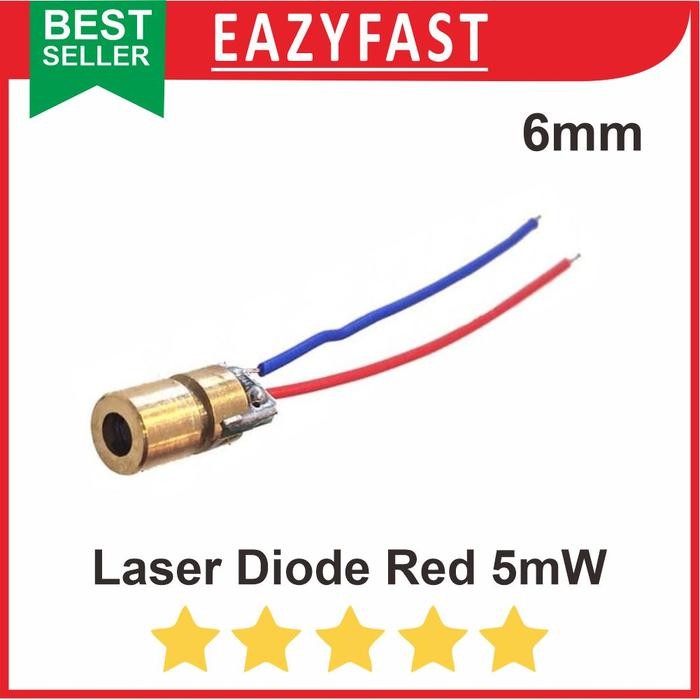 MERAH Laser Diode 5v 6mm หัวสีแดง