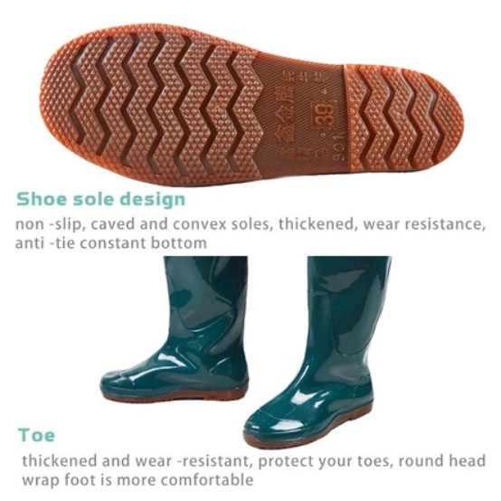 กางเกงลุยน้ำกันลื่น รองเท้าบู๊ทกันฝนสำหรับตกปลา เหมาะสำหรับการทำไร่และทำงานในนาข้าว - รูปที่ 3