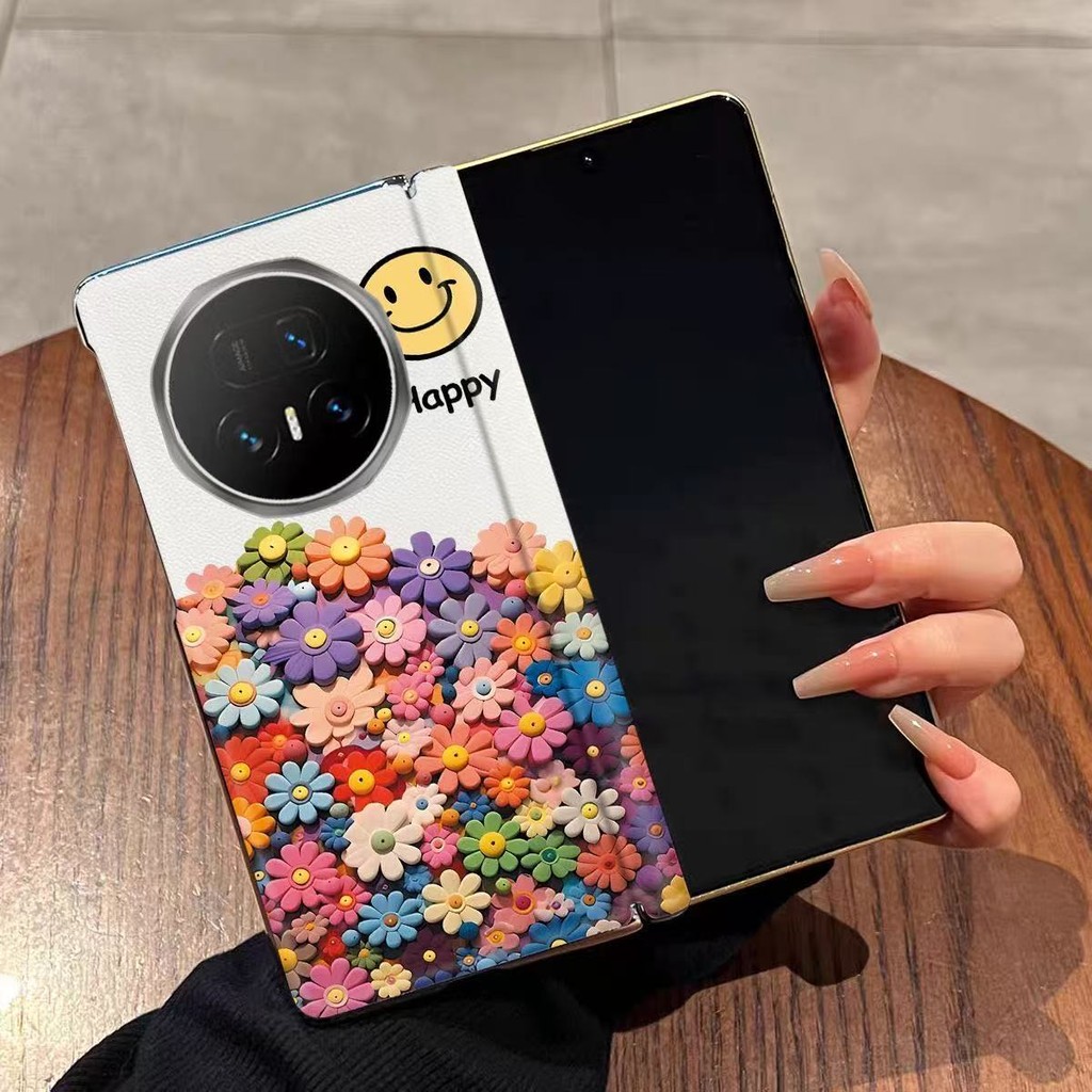 Magic V5 Casing Case สําหรับ Honor Magic V5 V3 Vs3 V2 Vs2 แกนแม่เหล็กดอกไม้ตุ๊กตารูปแบบหนัง PU โทรศัพท์มือถือกรณีฝาครอบ
