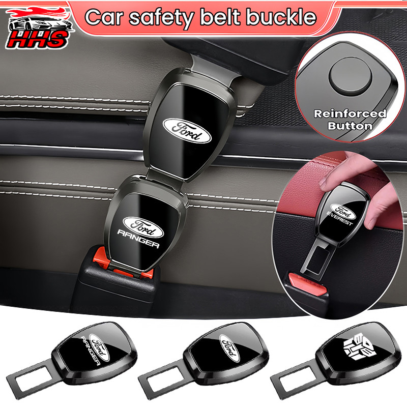 Ford Car Seat Belt Buckle Extension Joint Port Safety Metal Car Logo Seat Belt Latch Extender Car Ac