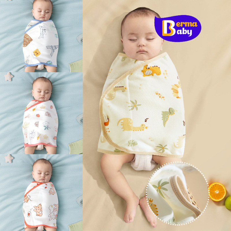 Berma Baby ผ้าห่มห่อตัว ผ้าห่อตัวเด็ก ผ้าฝ้าย 100% ป้องกันหน้าท้อง ผ้าห่มทารก ทารกแรกเกิด