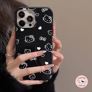 เคสไอโฟน 13 น่ารักเต็มหน้าจอแมวแมวมันวาว สำหรับ IPhone 16 12 11 14 13 15 Pro Max 7Plus X 7 8 14 16 Plus XR XS Max SE 2 3