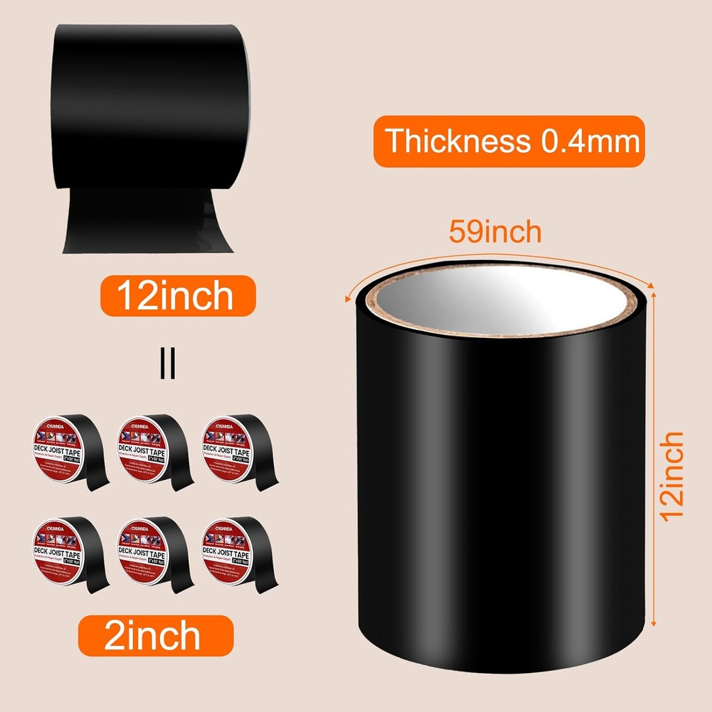 Waterproofing Patch Seal Repair Tape, PVC Leak Shield Water Pipe Tape for Kitchen Toilet Car Pipes (