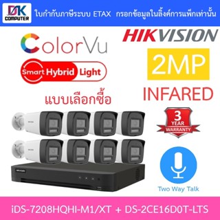 HIKVISION ชุดกล้องวงจรปิด 2MP พูดคุยโต้ตอบได้ รุ่น iDS-7208H…