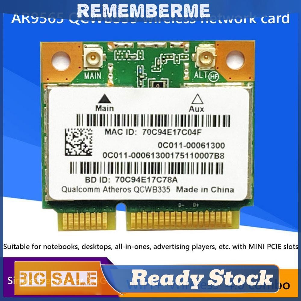 QCWB335 PCI-E WiFi การ์ดเครือข่าย 150Mbps บลูทูธ 4.0 PCI-E WiFi Adatper 802.11 B/G/N อะแดปเตอร์เครือ