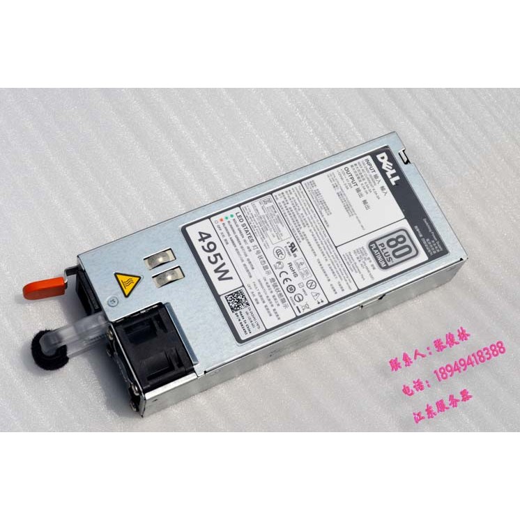 DELL R720 R620 แหล่งจ่ายไฟเซิร์ฟเวอร์ 495W 750w 3GHW3 N24MJ D495E F495E-S0