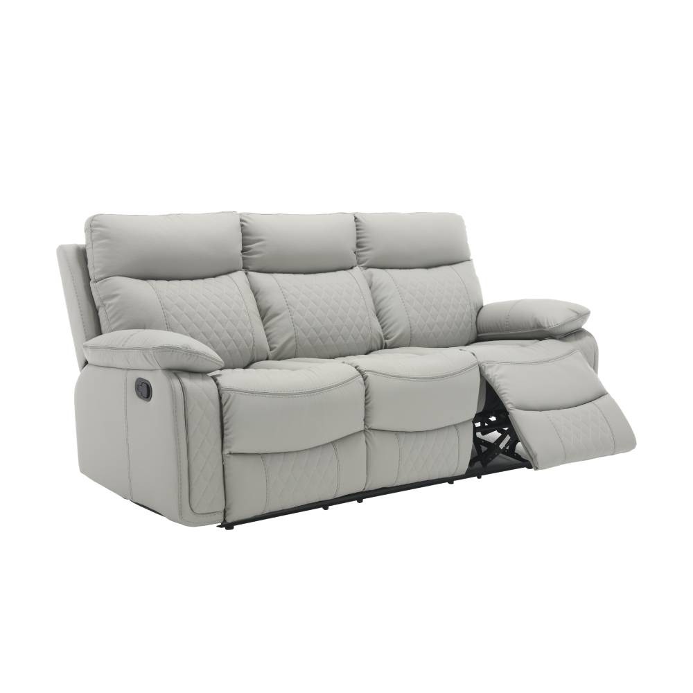 INDEX LIVING MALL โซฟา PVC ปรับระดับ 3 ที่นั่ง รุ่นจูเลียน - สีเทา