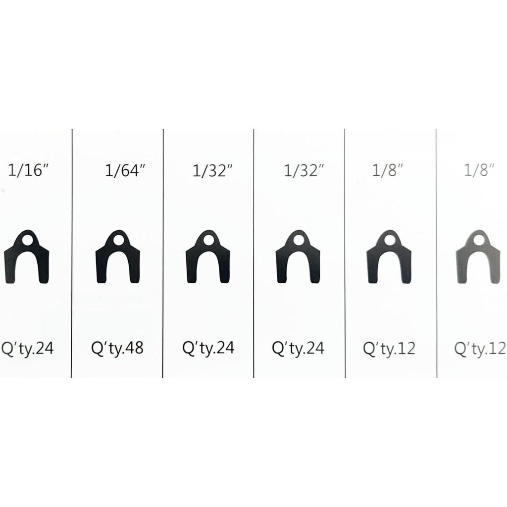 144 ชิ้น Auto Alignment Body Shim 1/16 "1/64 "1/8" Alignment Shims Assortment ชุด 2Z8C