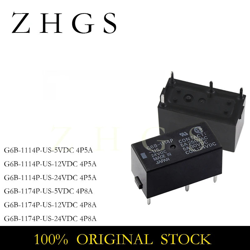 2-5PCS G6B-1114P-US-5VDC G6B-1174P-US-12VDC G6B-1114P G6B-1174PUS G6B-2014P-US G6B-211P-DC 5P-US 4A 