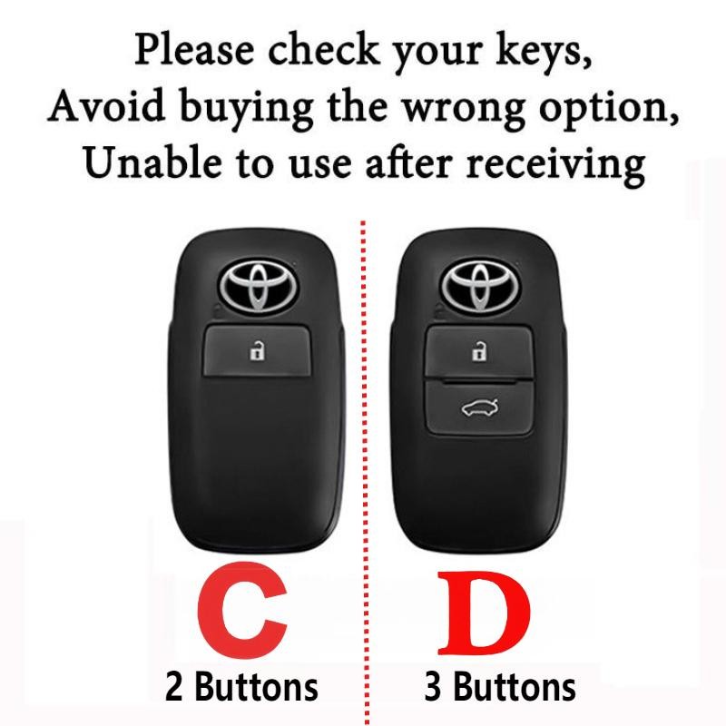 ตกแต่งบ้าน 2 3 ปุ่มฝาครอบกุญแจสําหรับ Toyota Yaris Cross Ativ Raize Wigo Veloz Raize AVANZA 2022 2023 2024 กรณีระยะไกลรถอุปกรณ์เสริม ส่งด่วน สั่งเลย