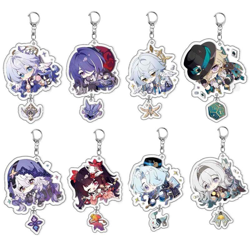 พวงกุญแจอะนิเมะเกม Honkai: Star Rail Robin Aventurine Firefly Acheron Black Swan Key RIng อุปกรณ์เสริมจี้ Prop