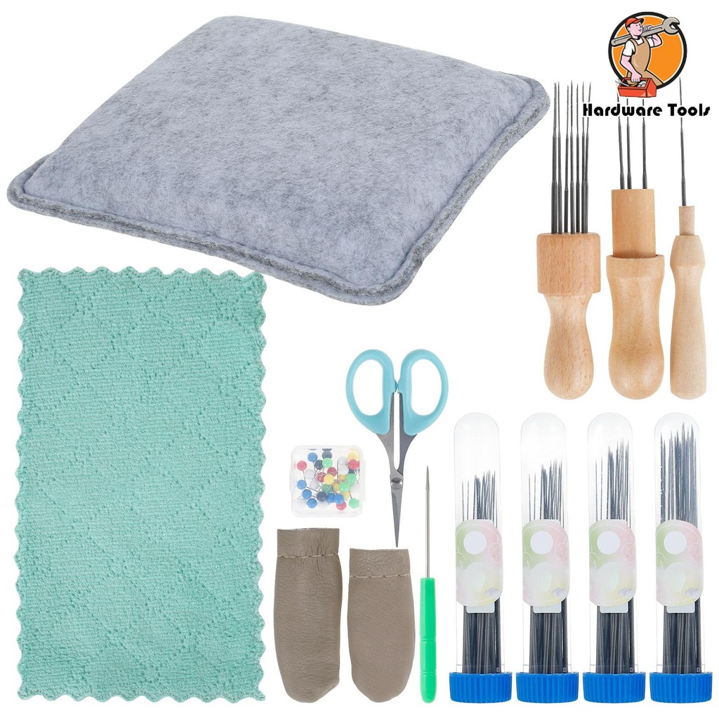113 ชิ้นเข็ม Felting ชุดเครื่องมือ DIY ขนสัตว์ Felt Needling ชุดเครื่องมือเข็ม Felt Starter Kit สําหรับผู้เริ่มต้น SHOPQJC6526